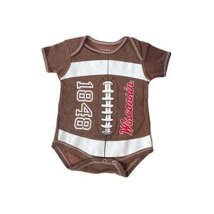 College Kids Boy’s Bodysuit Brown NCAA Wisconsin Badger’s Infant 0-3 months